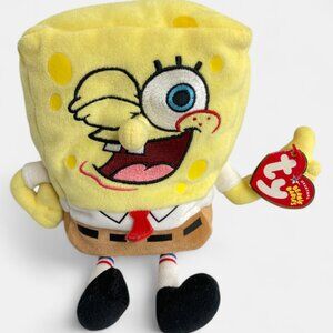 Plush SpongeBob Square Pants 2004 Ty Beanie Baby Winking Thumbs Up 8"